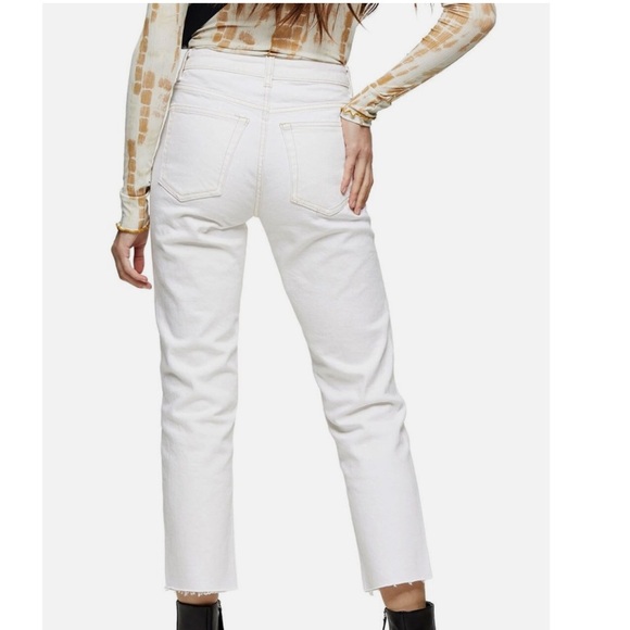 Topshop Straight Leg Cream Jeans Normcore Minimalist - Picture 7 of 7
